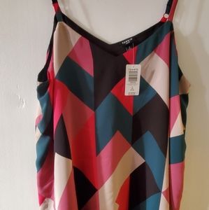 TORRID 2X Pink Turquoise Cami Tank